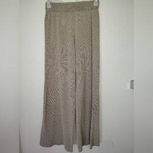 Zara Loungewear Trousers Wide Leg Bige Size Small Elasticated Waist Silk-Cotton